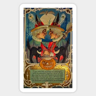 Vintage Halloween Witches Sticker